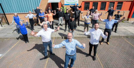 The AceOn team celebrate making the final five